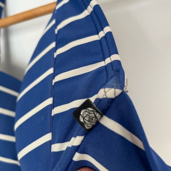 Striped Blue and White Bikini Top - Picture 3 of 6